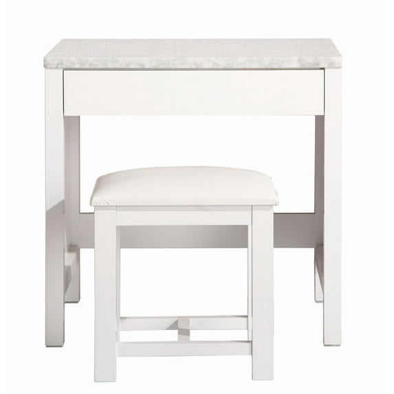 Design Element 30" Make Up Table with Stool in White