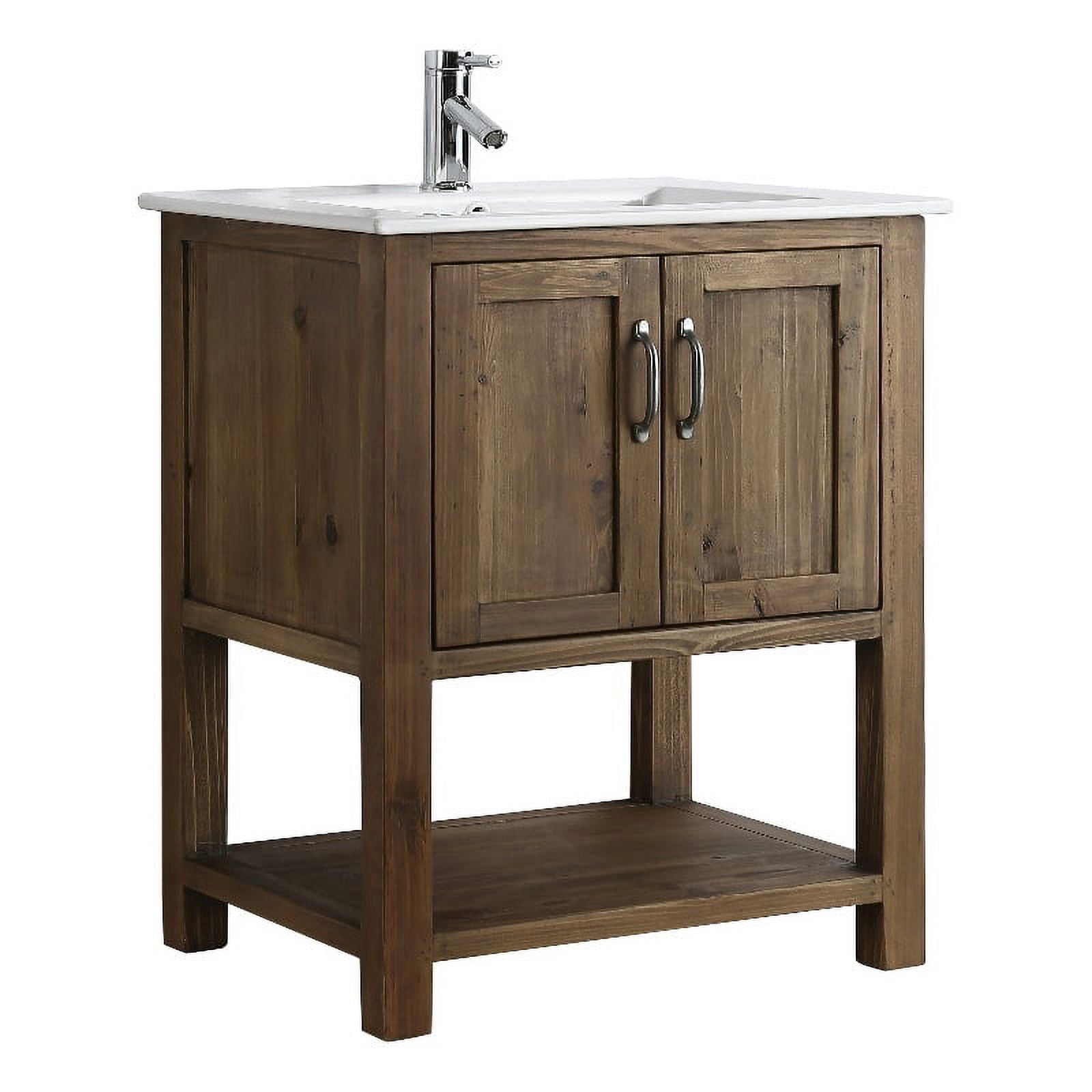 Design Element Austin 30" Reclaimed Wood Single Sink Vanity in Walnut ...