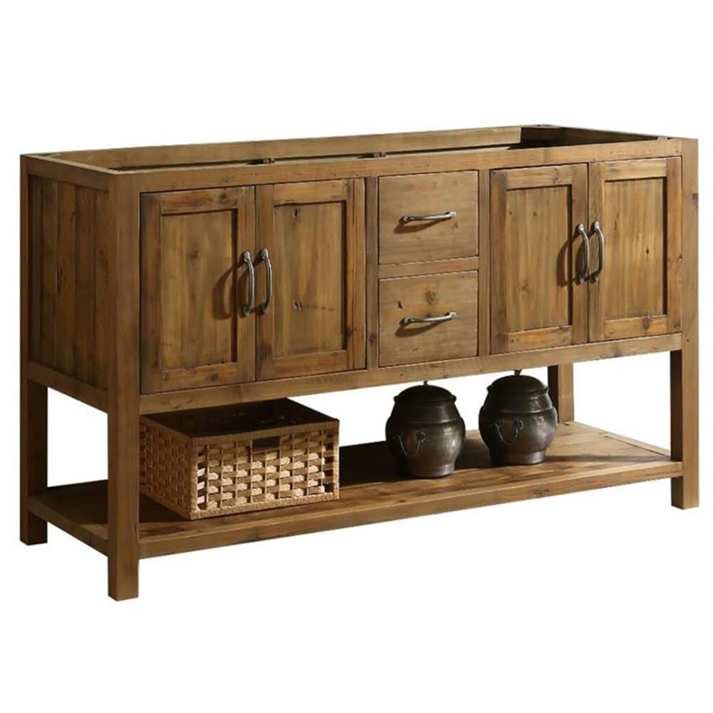 Austin 59" Walnut Reclaimed Wood Double Vanity Cabinet