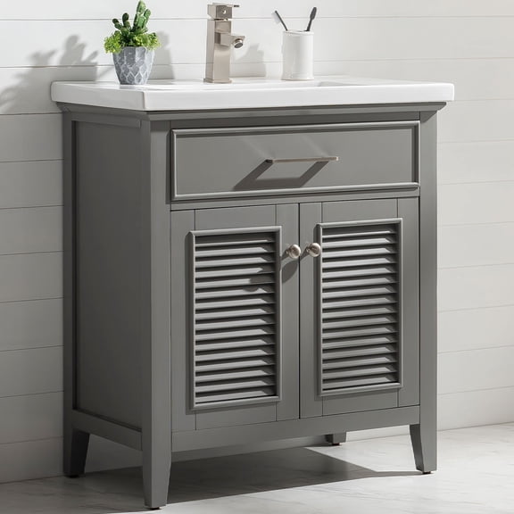 Design Element Cameron 30" Single Sink Vanity In Gray