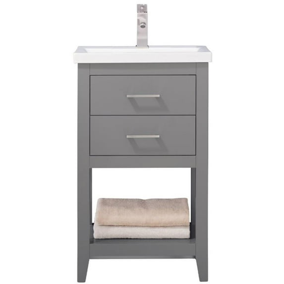 Design Element Cara 20" Single Sink Bathroom Vanity In Gray