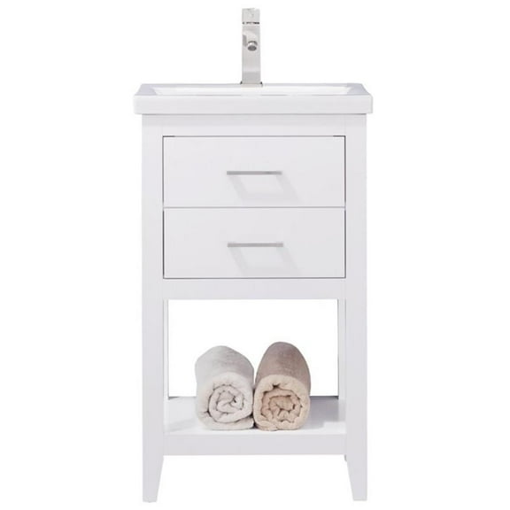 Design Element Cara 20" Single Sink Bathroom Vanity In White