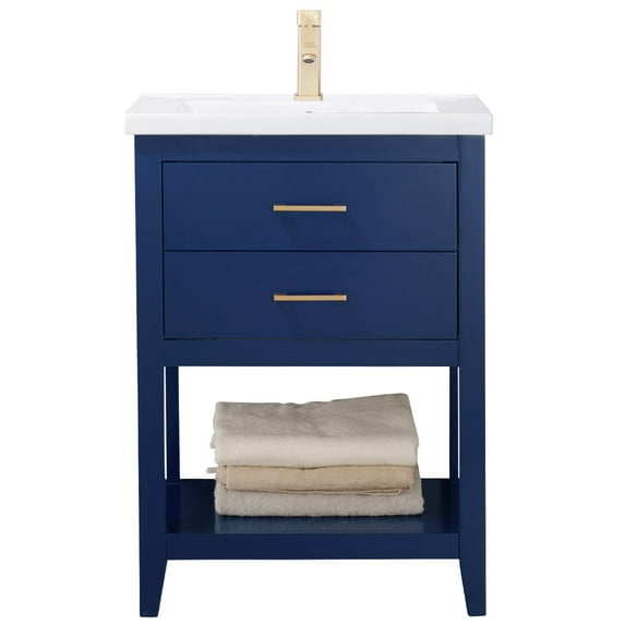 Design Element Cara 24" Single Sink Bathroom Vanity In Blue