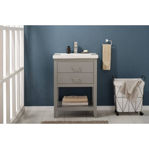 Design Element Cara 24" Single Sink Bathroom Vanity In Gray