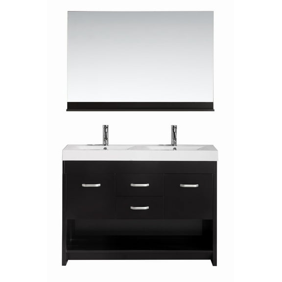 Design Element Citrus 48" Double Sink Bathroom Vanity Set in Espresso