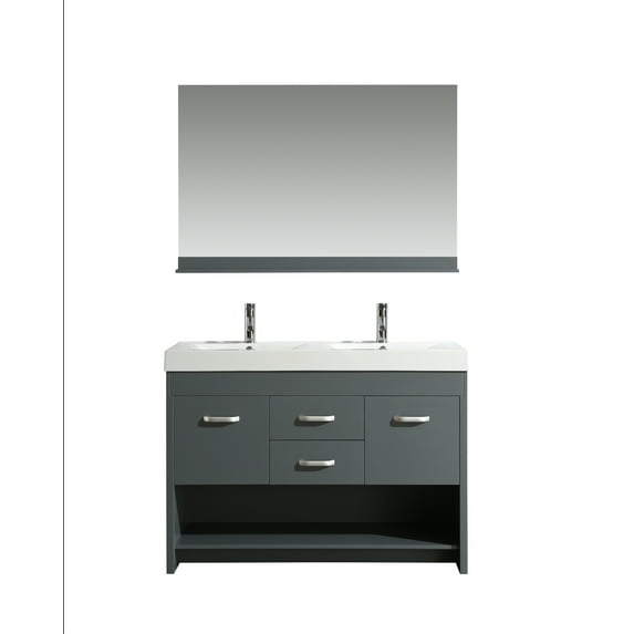 Design Element Citrus 48" Double Sink Bathroom Vanity Set in Gray