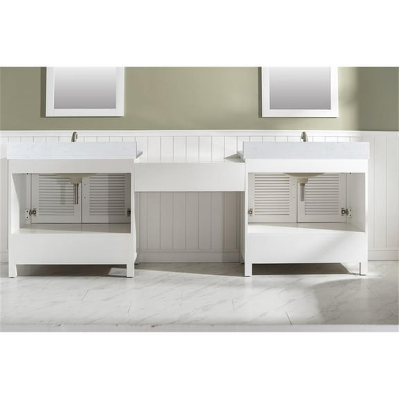 Design Element Estate 102" Double Sink Bathroom Vanity Modular Set in White