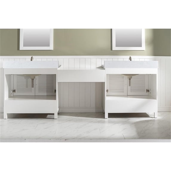 Design Element Estate 102" Double Sink Bathroom Vanity Modular Set in White