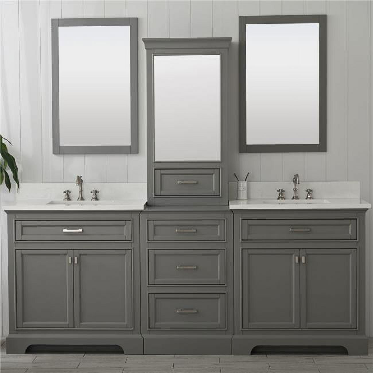 Design Element Group 26.48 cu. ft. 96 in. Milano Double Sink Bathroom