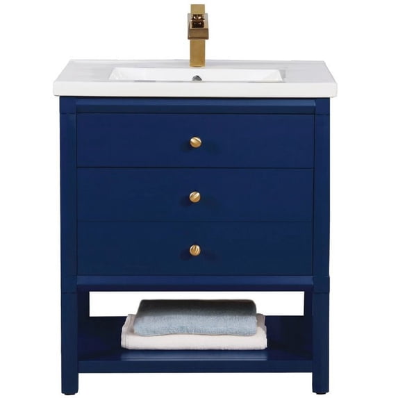 Design Element Group Logan 30" Single Sink Vanity in Blue