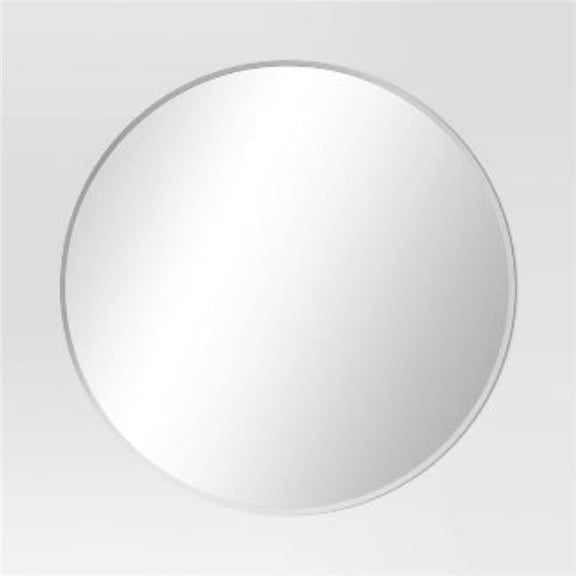 Design Element Group MIR-2424-RD-FL 1 cu. ft. Vera Round Frameless Mirror, Silver
