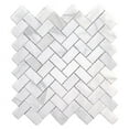 thumbnail image 1 of Design Element Group MTILE01 9.4 sq. ft. Herringbone Marble Mosaic Wall Tile, 1 of 1