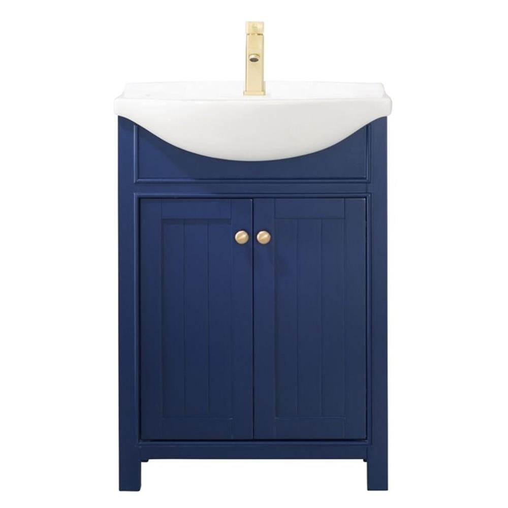 Marian 24" Blue Single Sink Vanity with Porcelain Countertop