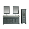 thumbnail image 1 of Design Element Hudson 72" Double Sink Bathroom Vanity Set in Gray with Carrara Marble Top and 65" Linen Tower, 1 of 12