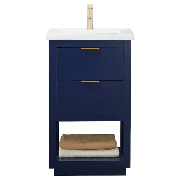 Design Element Klein 20" Single Sink Bathroom Vanity In Blue
