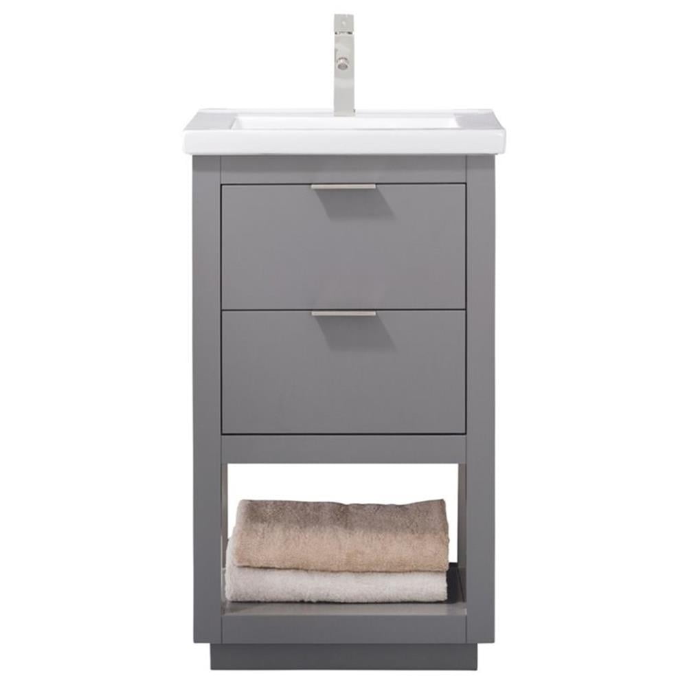 Klein 20" Gray Solid Wood Single Sink Bathroom Vanity