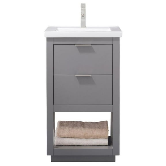 Design Element Klein 20" Single Sink Bathroom Vanity In Gray