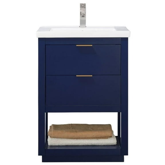 Design Element Klein 24" Single Sink Bathroom Vanity In Blue