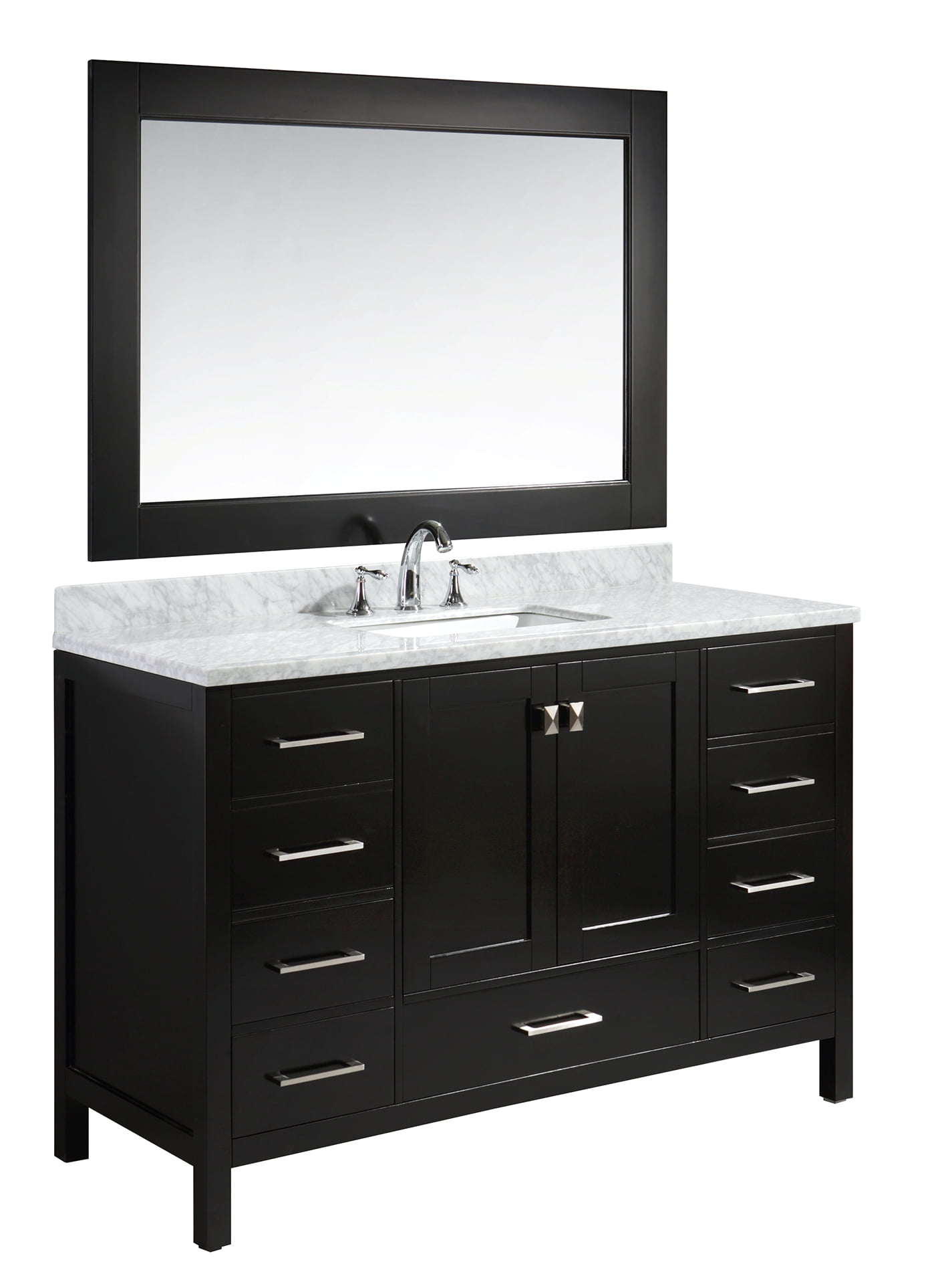Design Element London 54" Single Sink Bathroom Vanity Set in Espresso ...