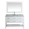 thumbnail image 1 of Design Element London 54" Single Sink Bathroom Vanity Set in White with White Carrera Marble Top, 1 of 10
