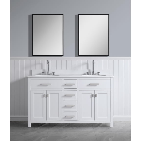 Design Element London 60.5" Bath Vanity Cabinet Only in White