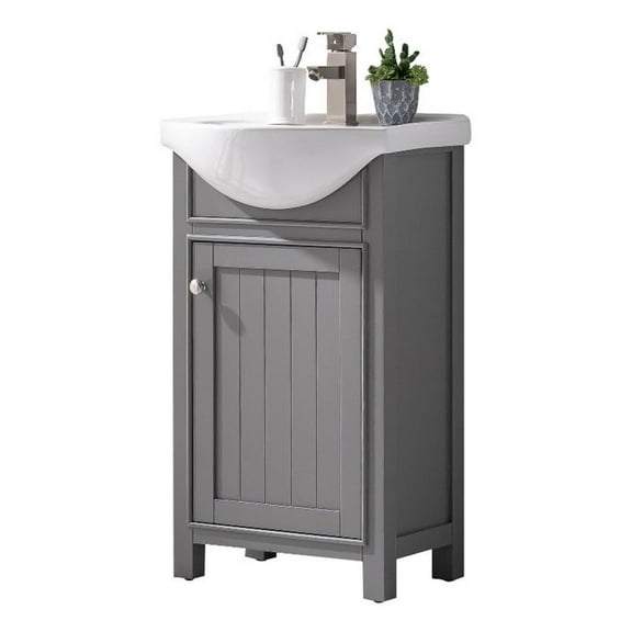 Design Element Marian 20" Solid Wood Single Sink Vanity in Gray