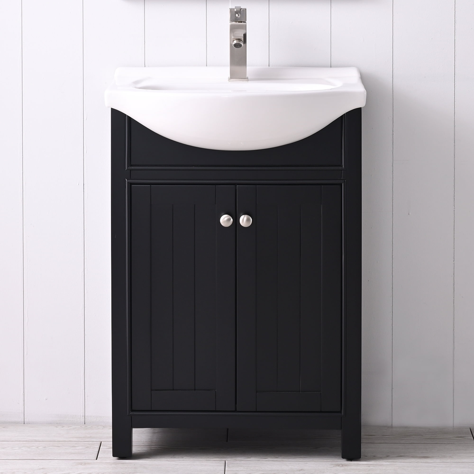 Marian 24" Espresso Single Sink Vanity with White Porcelain Top