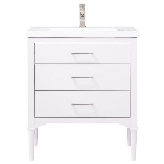 Design Element Mason 30" Single Sink Bathroom Vanity in White