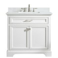 thumbnail image 1 of Milano 36" Single Sink Bathroom Vanity Set in White with Carrara Marble and Sink, 1 of 13