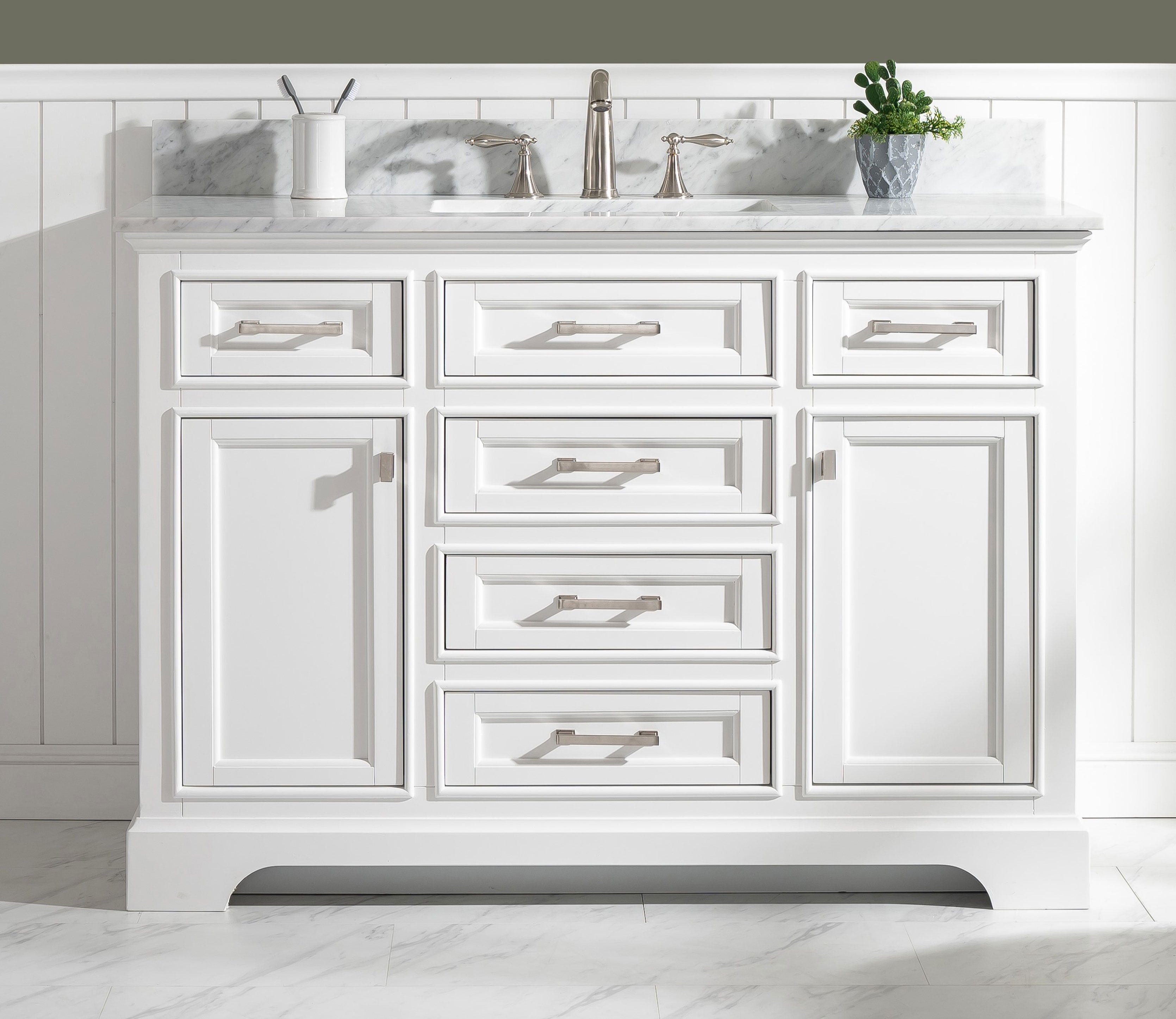 Design Element Milano 48" Single Sink Bathroom Vanity in White