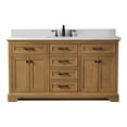thumbnail image 1 of Design Element Milano 60" Single Sink Oak Bath Vanity with White Quartz Top, 1 of 16