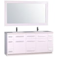 thumbnail image 1 of Design Element Moscony 72" Double Sink Bathroom Vanity Set in White with White Sparkling Quartz Countertop, 1 of 4