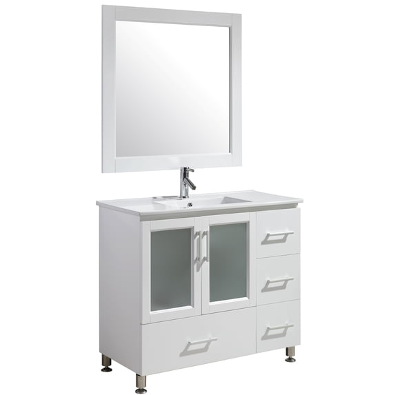 Design Element Stanton 40" Single Sink Bathroom Vanity Set in White