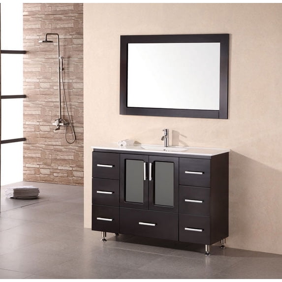 Design Element Stanton 48" Single Sink Bathroom Vanity Set in Espresso