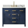 thumbnail image 1 of Valentino 42" Single Sink Bathroom Vanity in Blue with Carrara Marble top and Sink, 1 of 8