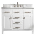 thumbnail image 1 of Valentino 42" Single Sink Bathroom Vanity in White with Carrara Marble top and Sink, 1 of 11