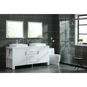 Design Element Washington 72" Double Sink Bathroom Vanity Set in White