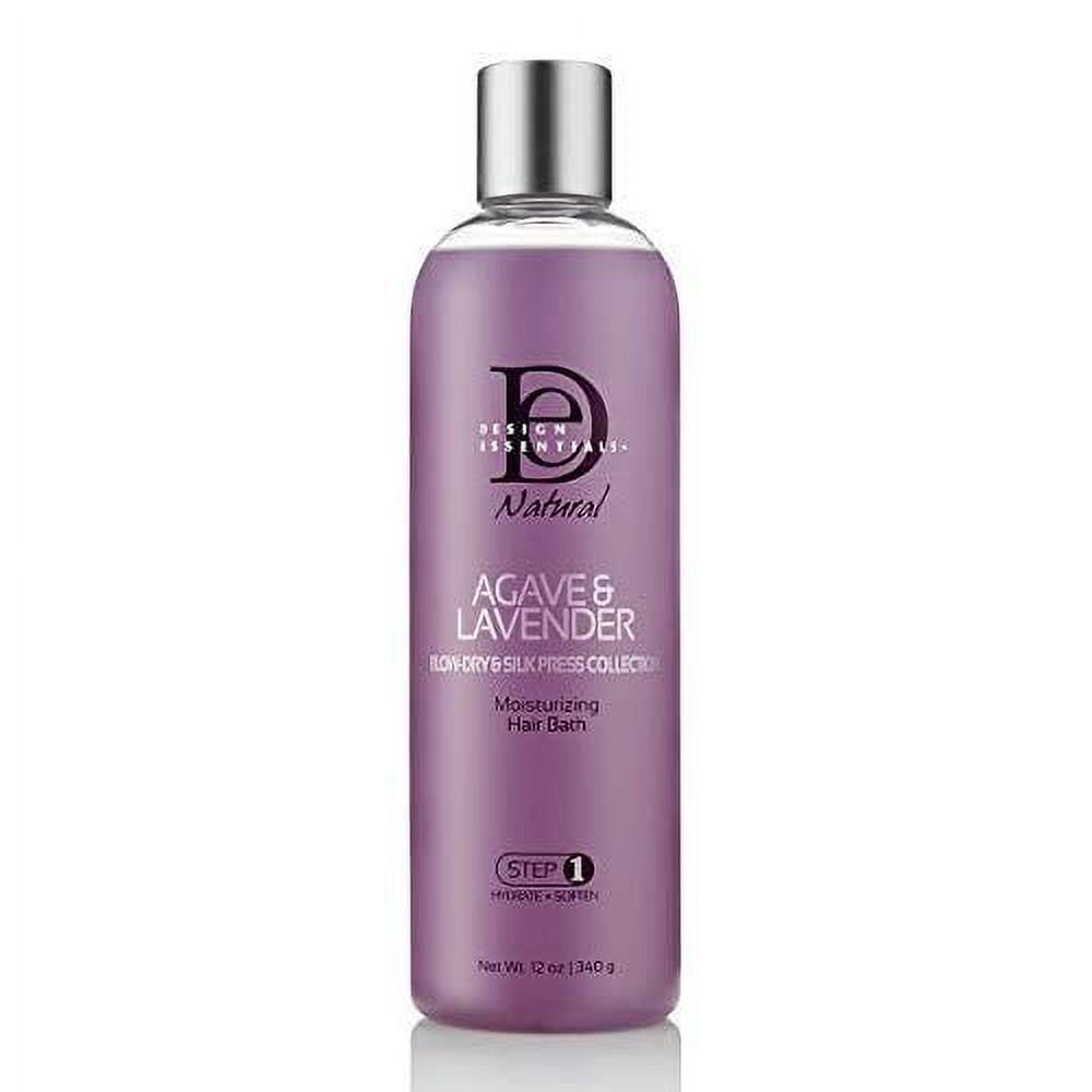 Design Essentials Agave & Lavender Moisturizing Hair Bath, Sulfate-Free Shampoo- Blow-Dry & Silk Press Collection - 12oz