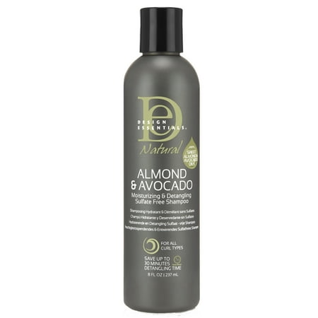 Design Essentials Natural Almond & Avocado Moisturizing & Detangling Sulfate-Free Shampoo, 8 oz.