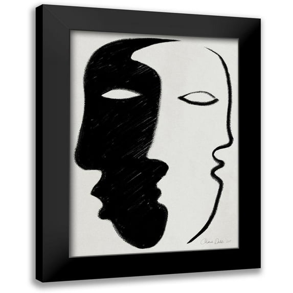 Design Fabrikken 11x14 Black Modern Framed Museum Art Print Titled - Face to Face