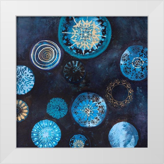 Design Fabrikken 12x12 White Modern Wood Framed Museum Art Print Titled - Indigo