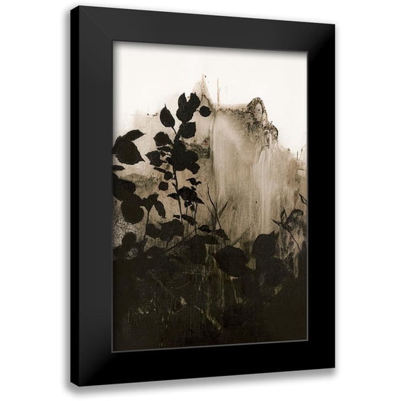 Design Fabrikken 13x18 Black Modern Framed Museum Art Print Titled - Silhouette Leaves 2