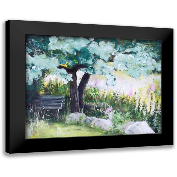 Design Fabrikken 14x12 Black Modern Framed Museum Art Print Titled - Spring Field