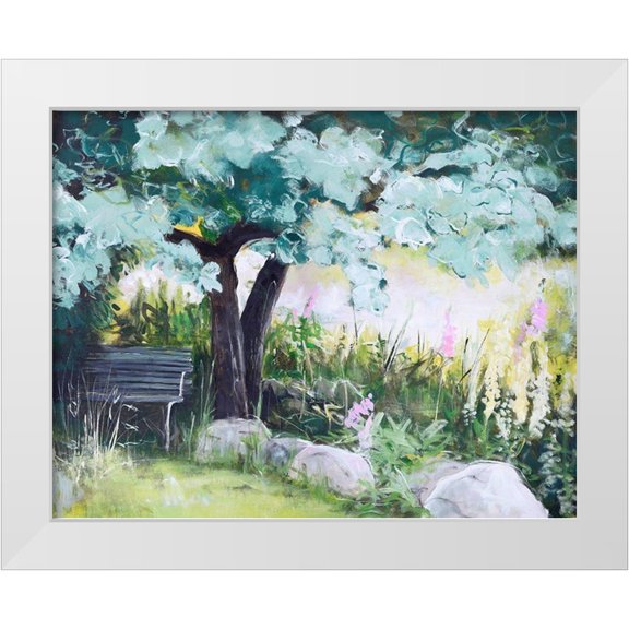 Design Fabrikken 14x12 White Modern Wood Framed Museum Art Print Titled - Spring Field