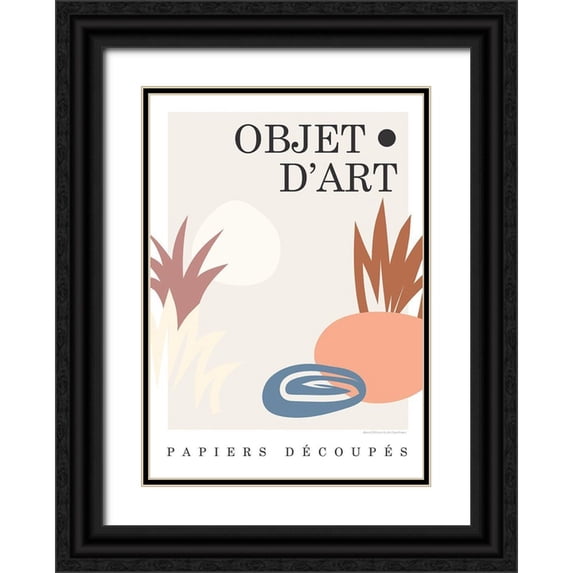 Design Fabrikken 14x18 Black Ornate Wood Framed with Double Matting Museum Art Print Titled - Objet 6