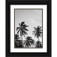 thumbnail image 1 of Design Fabrikken 14x18 Black Ornate Wood Framed with Double Matting Museum Art Print Titled - Palms in Grey, 1 of 4