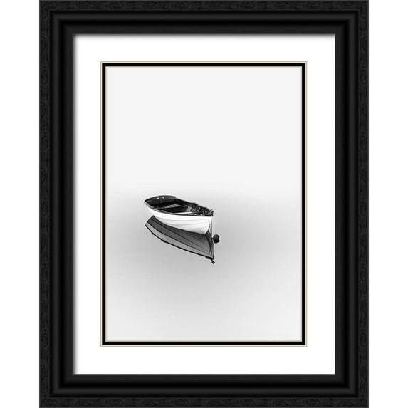 Design Fabrikken 14x18 Black Ornate Wood Framed with Double Matting Museum Art Print Titled - Solemn