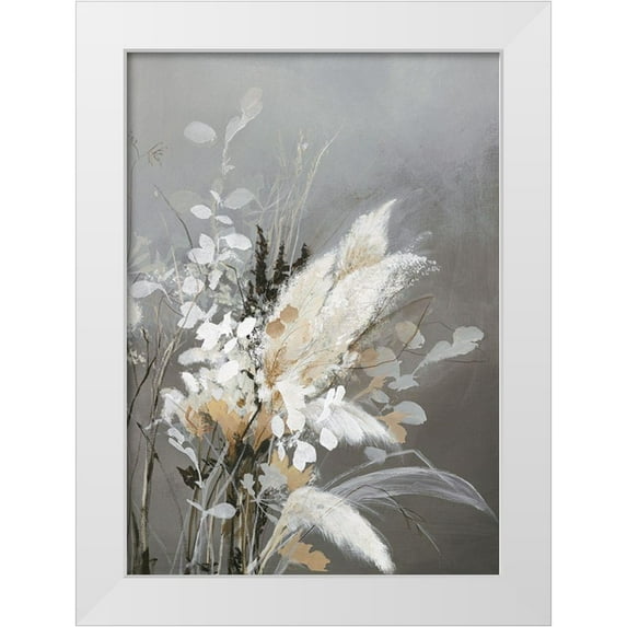Design Fabrikken 14x18 White Modern Wood Framed Museum Art Print Titled - Light Leaves 2