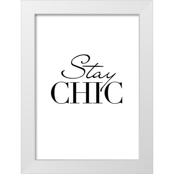 Design Fabrikken 14x18 White Modern Wood Framed Museum Art Print Titled - Stay Chic