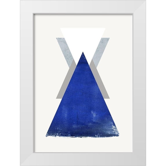 Design Fabrikken 14x18 White Modern Wood Framed Museum Art Print Titled - Triangle 2